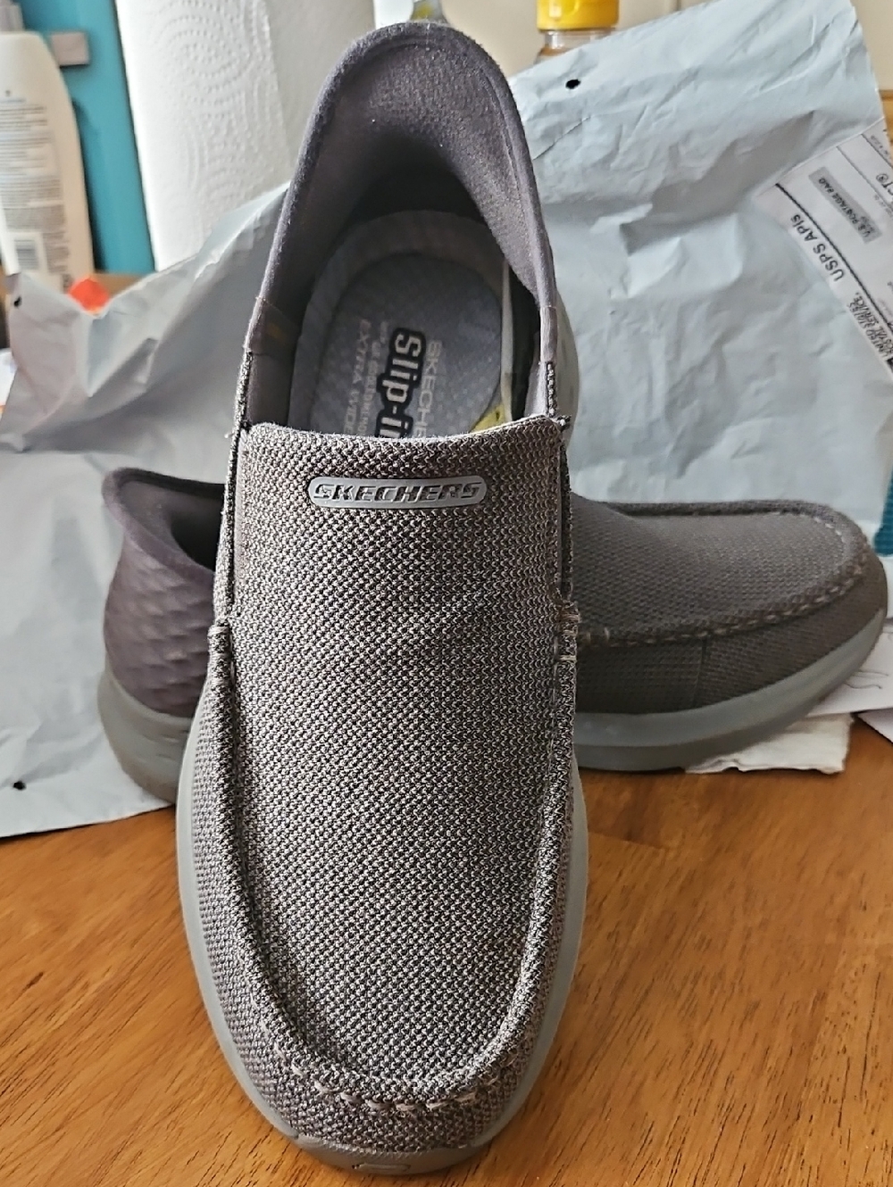 Skechers Men’s Charcoal Slip-ins Canvas Loafer